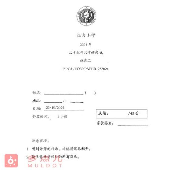 图片 P3 小学三年级华文 | 2011 - 2024 | 新加坡名校试卷