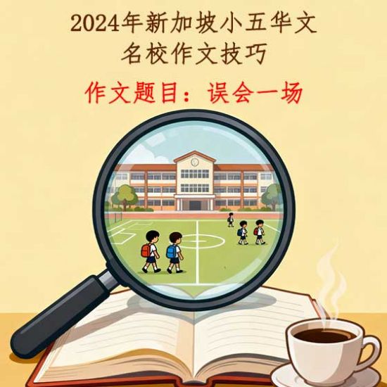 图片 2024年名校小五华文看图作文主题：误会一场