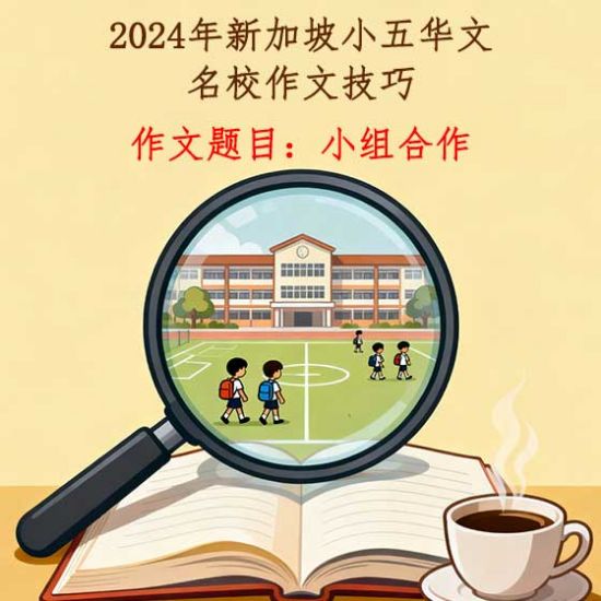 图片 2024年名校小五华文看图作文主题：小组合作